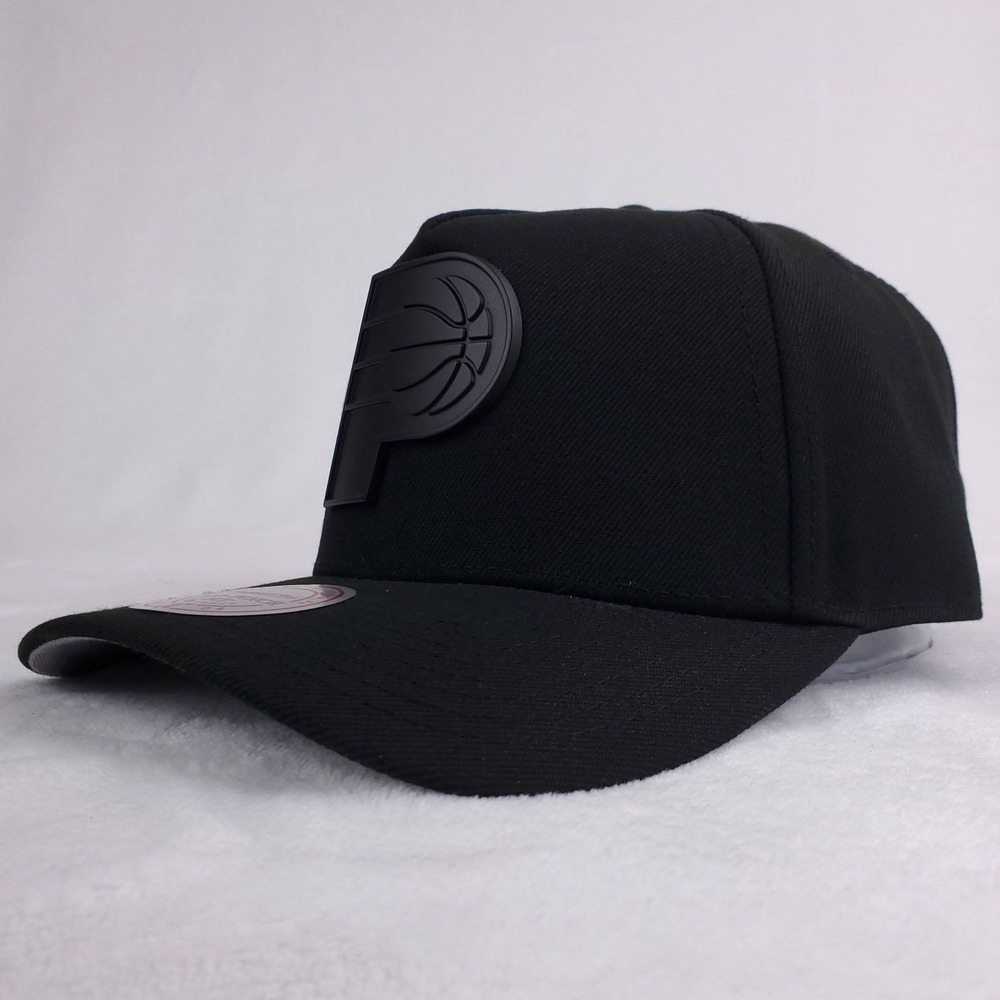 Indiana Pacers Mitchell & Ness NBA Pro Fit Snapback Hat Cap 3D Metal Logo NWT - Picture 8 of 9